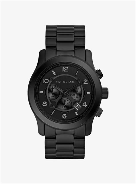 michael kors mens black watch|Michael Kors oversized runway watch.